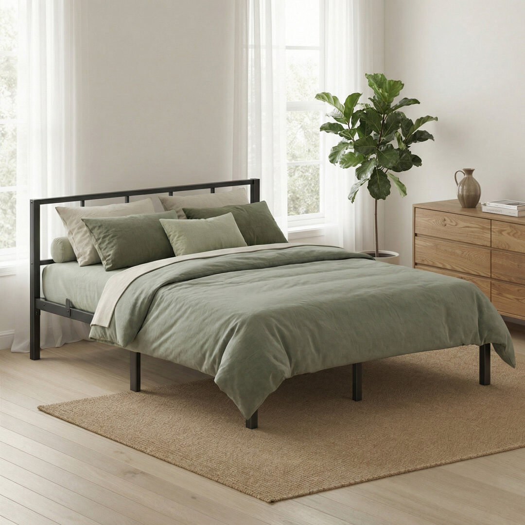 Metro Bed Black 87cm H X 135cm W X 190cm L