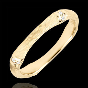 Edenly Ring Heiliger Urwald - Diamantenvielfalt 3 mm - 9 Karat gebÃ¼rstetes Gel