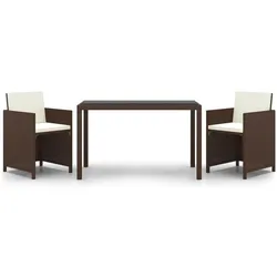 vidaXL, Gartentisch + Balkontisch, Valtaros (2x Sessel + Tisch) (123 x 123 x 74 cm)