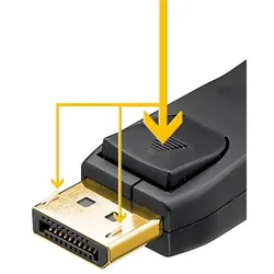 GOOBAY DisplayPort Verbindungskabel 1.2, vergoldet, 3 m, Schwarz - DisplayPort-Stecker - DisplayPort-Stecker