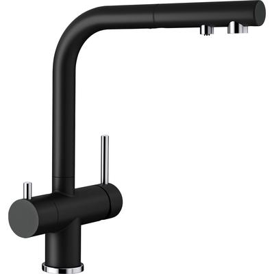 Küchenarmatur BLANCO "FONTAS-S II", schwarz, B:26,4cm H:30,6cm T:16,6cm, Messing, Armaturen, gefiltertes und ungefiltertes Wasser aus einem herausziehbaren Auslauf