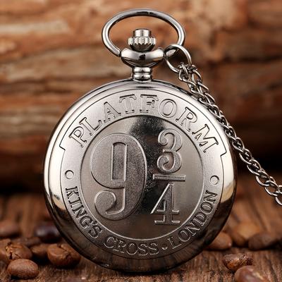 Combo Retail Shop Large Quartz Pocket Watch, Trendy Bronze Retro Flip Watch black