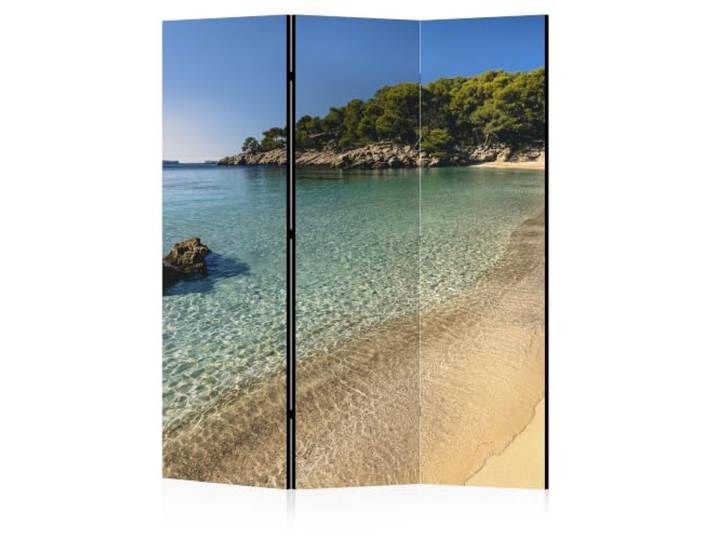 LUMASOUL Paravent Raumteiler Innen einseitig Bedruckt 135x172 cm Meer Natur 3 teilig Dekorativ, Shoji-Stil, faltbar, freistehend, als Sichtschutz für Wohnräume Strand Landschaft