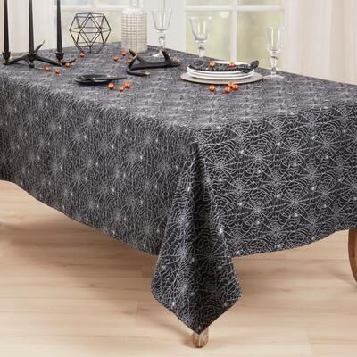 Saro Lifestyle Recycled Jacquard Spider Web Tablecloth
