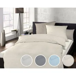 schlafgut »Lipari« Mako-Satin Bettwäsche 6119 200x200 cm / 2x80x80 cm / 043 kokos