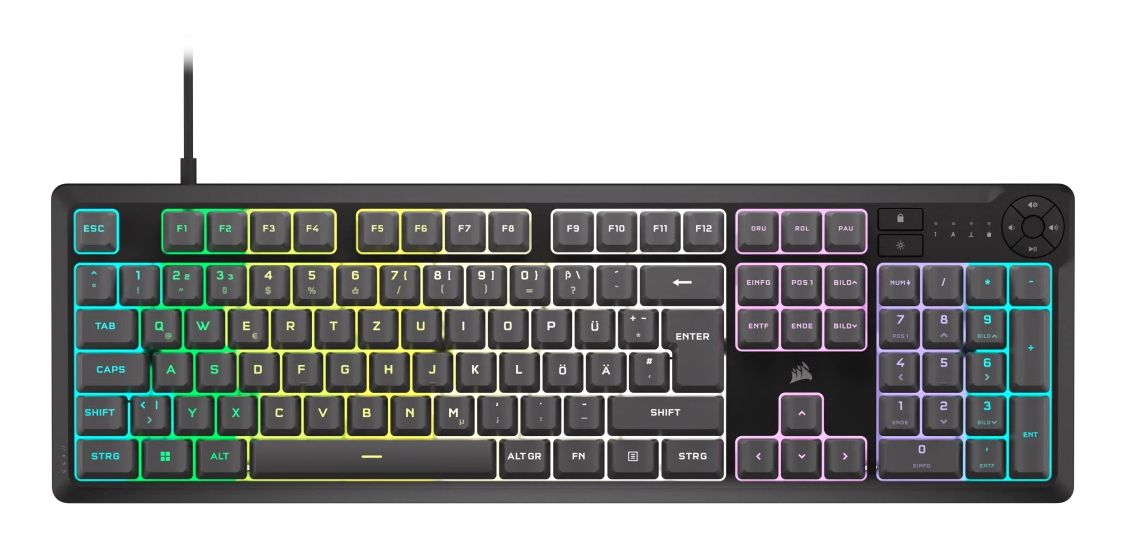 Corsair K55 Core RGB-LED Gaming Tastatur QWERTZ USB (Grau) CH-9226D65-DE