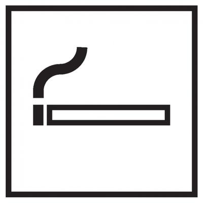 Aufkleber I Türschild Pikto Rauchen gestattet, Folie, selbstklebend, 150x150mm