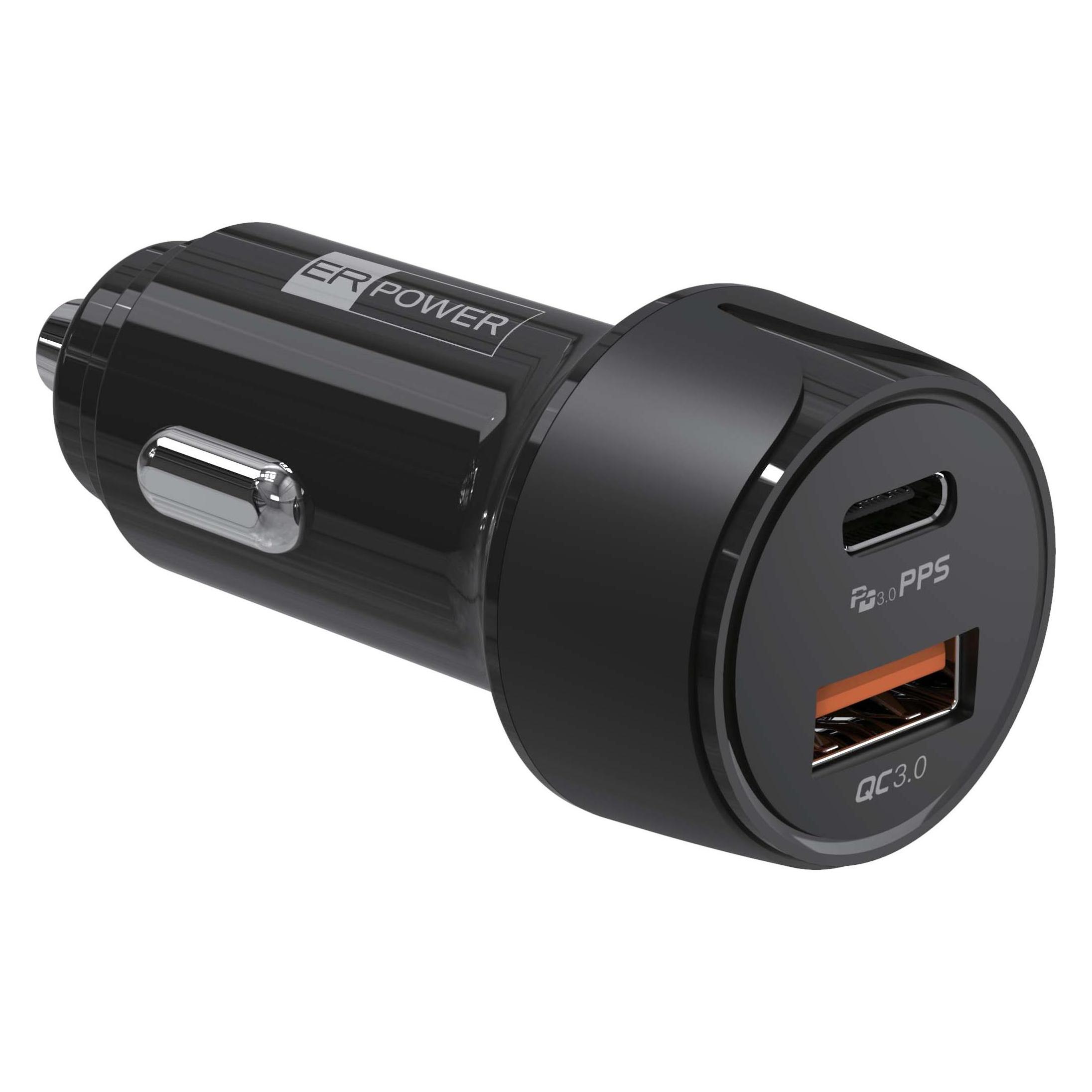 ER Case POW PD USB-C/USB-A autonabíječka, čná (ERPW30PDC2-BK)