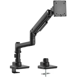 Wiltec Monitorhalterung Schreibtisch bis 20kg Monitorhalter VESA flach & gebogen (Tisch, 20 kg), Monitor Halterung, Schwarz