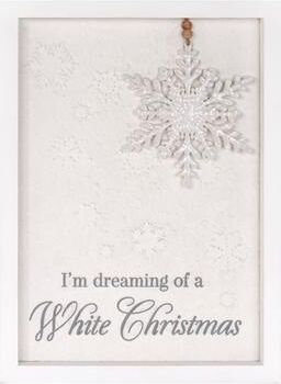 "Dreaming of a White Christmas Snowflake Sign 12""H by Melrose in White (Size ONE SIZE)"