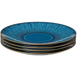 Gipfelstück Dessertteller-Set, Steinzeug Eisfall Blau
