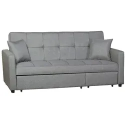 Happy Home Ausziehbares Bettsofa Sofa mit Bettfunktion - Hellgrau
