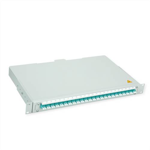 TELEGÄRTNER BASIS V LWL-Panel mit Kupplungen & Pigtails, 24x LC Duplex, türkis, OM3