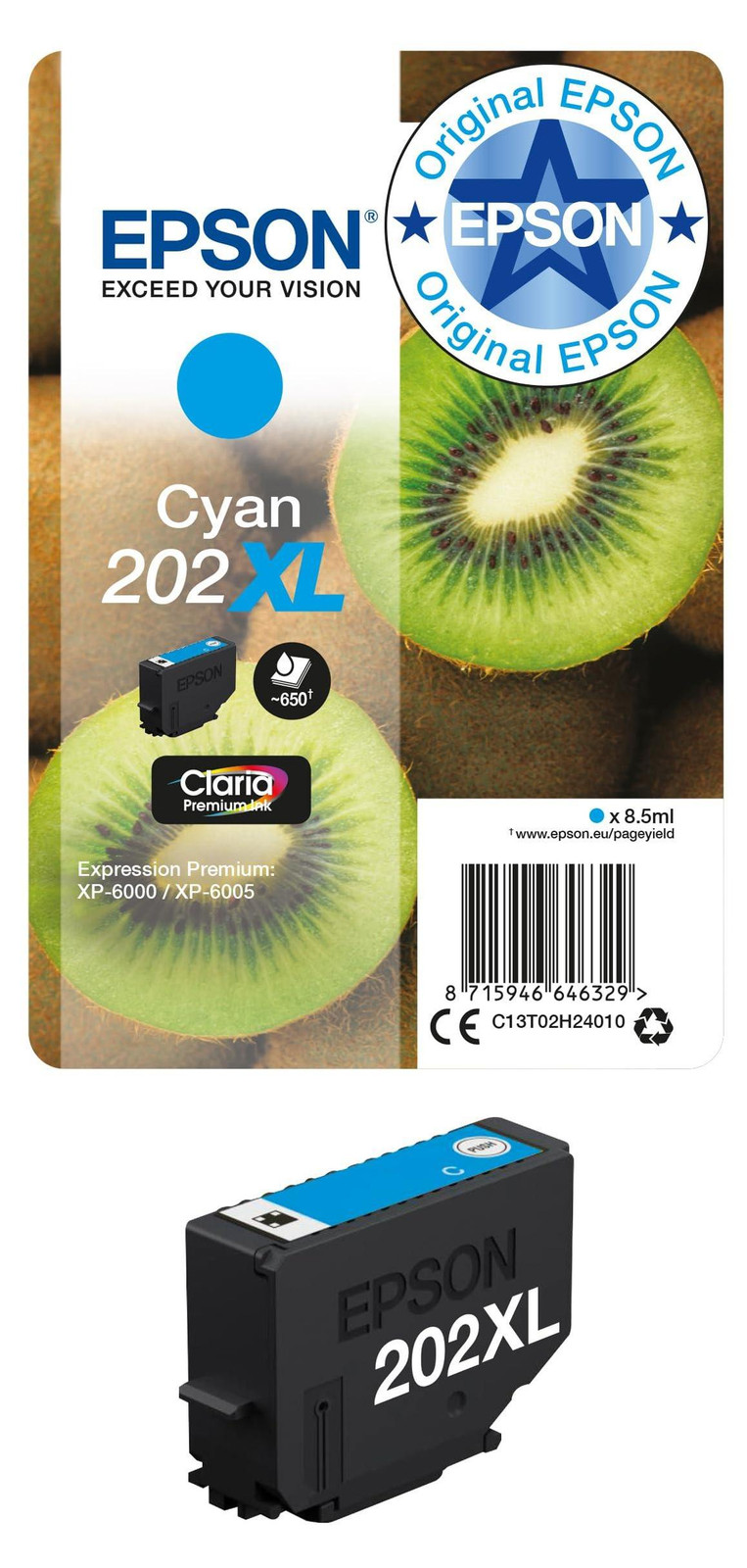 Epson C13T02H24010 Inktpatroon - Cyaan