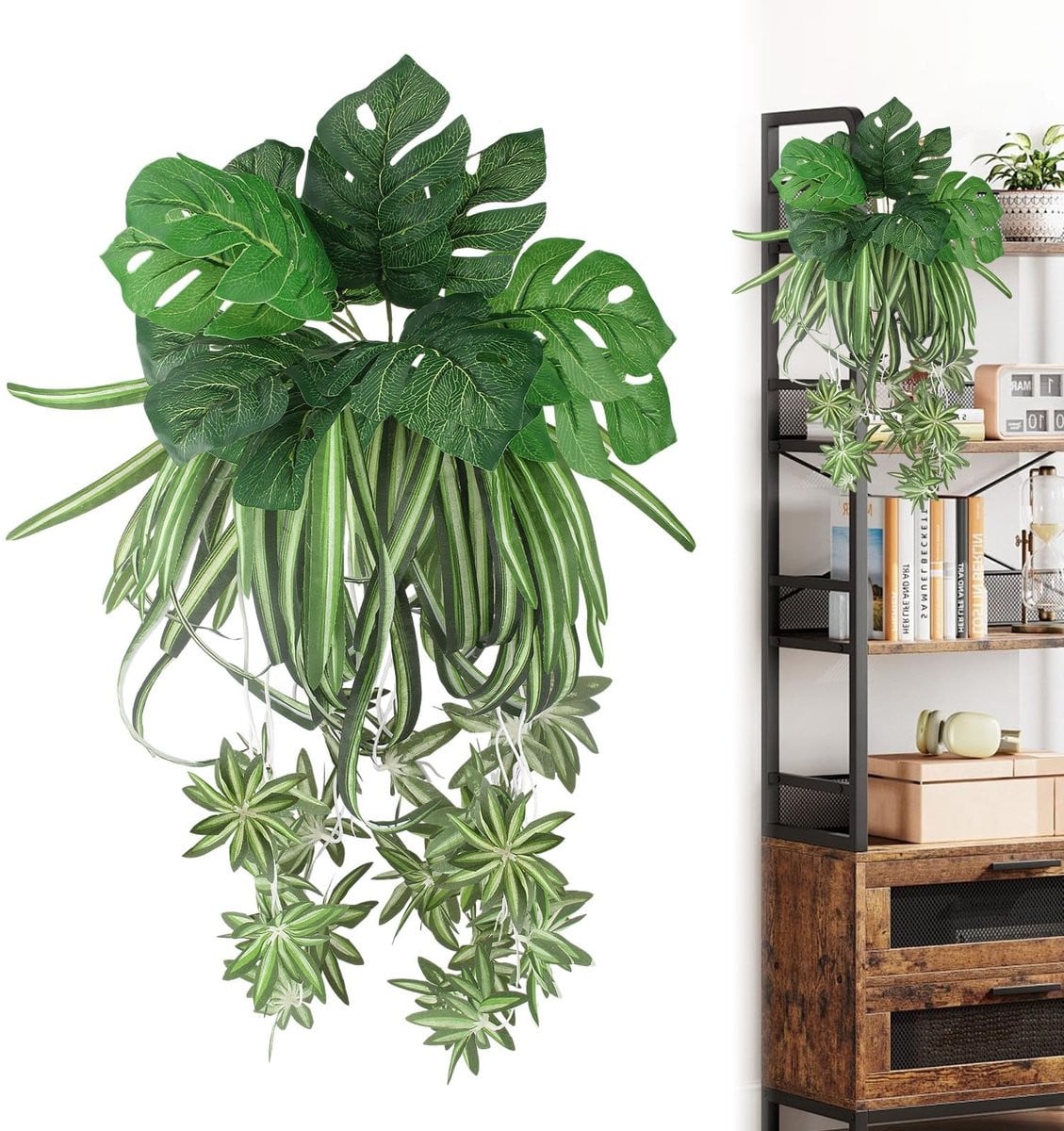 Set van 3 hangende groene kunstplanten voor interieurdecoratie