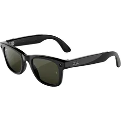 META Ray-Ban Meta Wayfarer (Gen 3), Schwarz glänzend, Gläser: Grün polarisiert, Unisex-AI Glasses mit Kamera AI