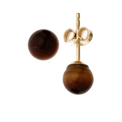 Paar Ohrstecker JOBO "Ohrringe mit Tigerauge", gold (gelbgold 333), Ohrringe, Damen, 6,2mm, Gelbgold 333, 333 Gold