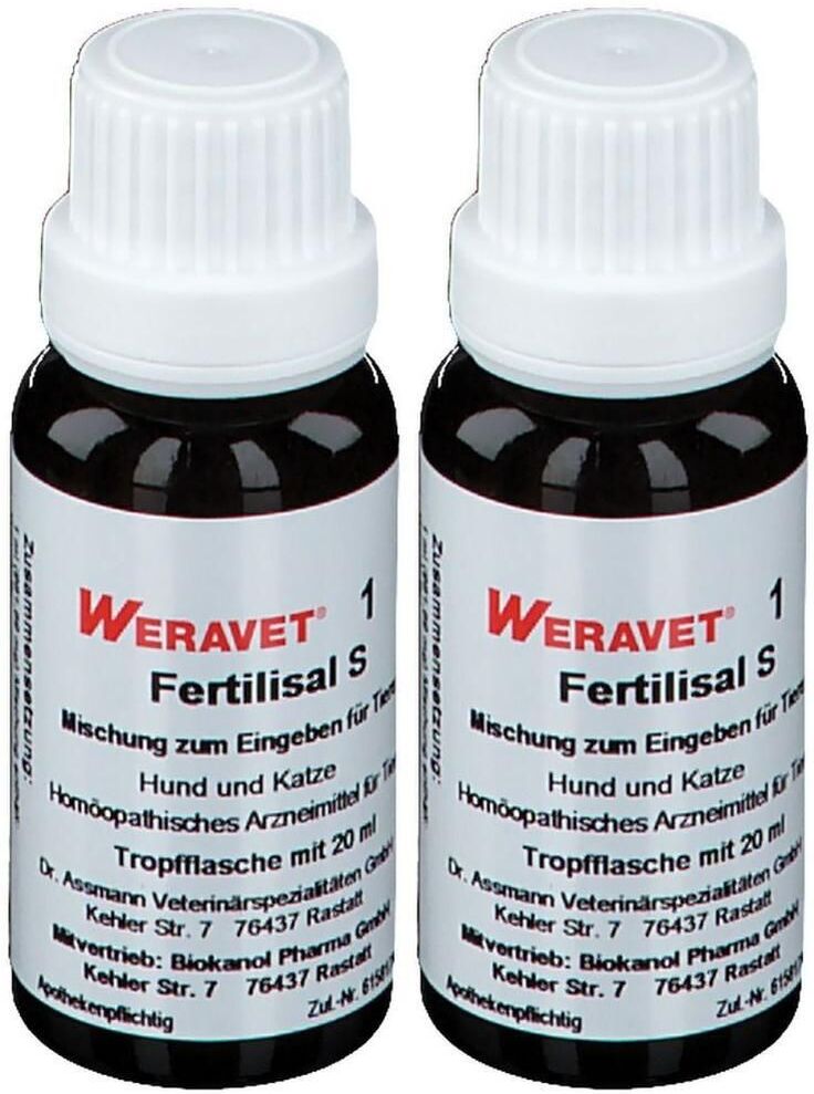 WERAVET Fertilisal S1 Tropf.f.Hunde/Katzen/heim-u.Zootiere 2x 2x20 ml Tropfen