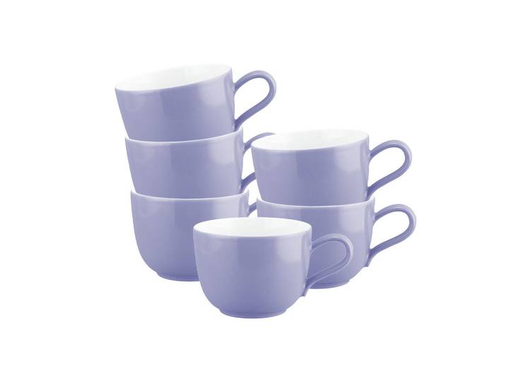Seltmann Weiden Kaffeetassen Liberty Pure Colors Grape Purple 260 ml 6er Set, Lila, Keramik, 0.26 L, Rund, Geschirr, Tassen, Kaffeetassen