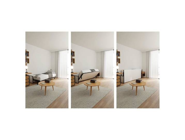 Wallbedking Lit escamotable Morphy Studio – Système Multifonction modulaire SizeFlex & TypeFlex (140x190 cm Vertical)
