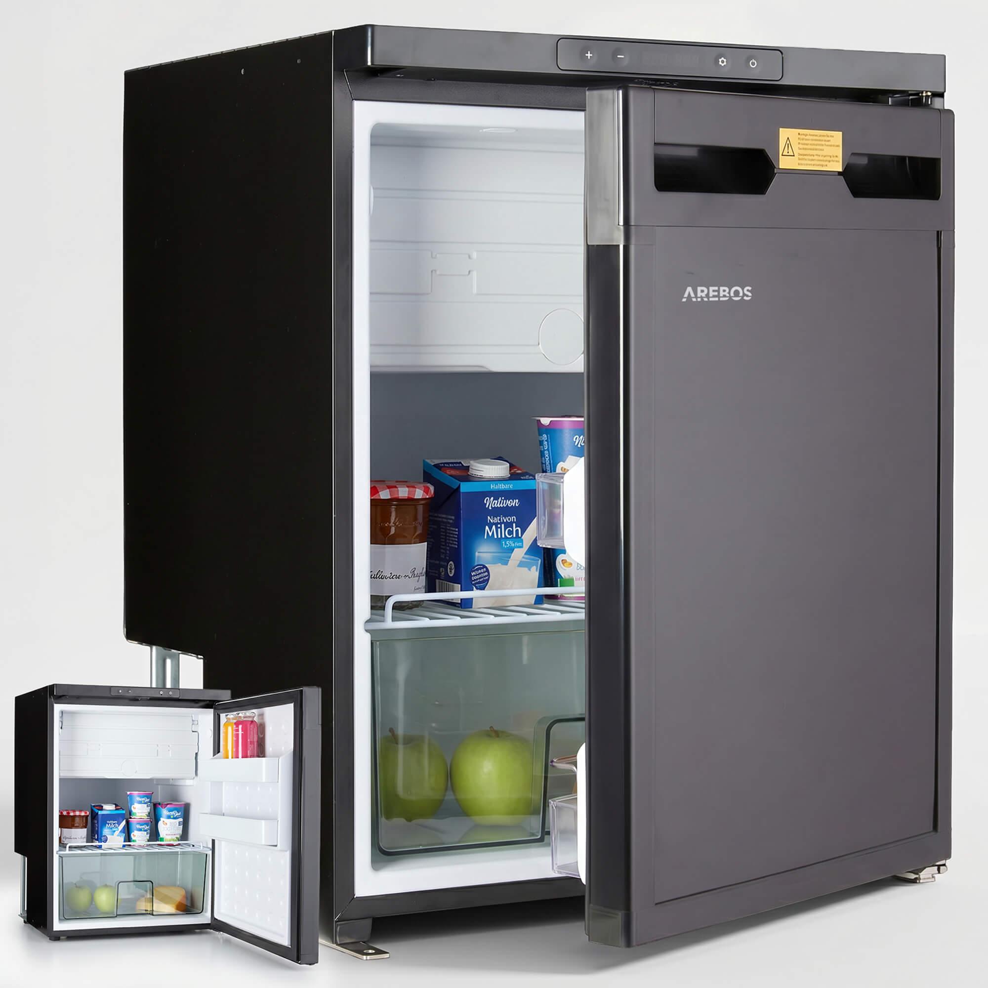 AREBOS Wohnmobil Kompressor Kühlschrank 50L mit Gefrierfach, APP-Steuerung, 12V/24V, bis -20°C, Camping Kühlschrank für Camper, Auto & LKW
