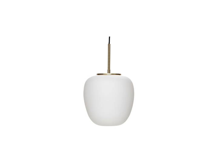 Suspension en verre blanc, ronde, E27, 1 ampoule, attache laiton