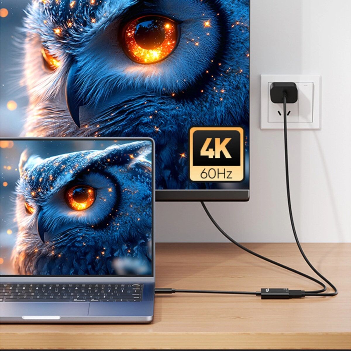 INF Full-Function USB-C Konverter Kurzkabel — PD100W Durchleitung, QC2.0, 4K60Hz & 144Hz Video, 10Gbps Daten