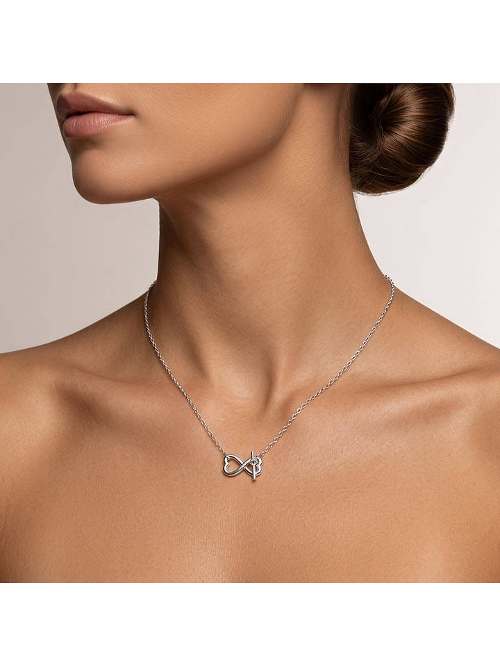Eclat d'Argent Silber-Halskette mit Schmuckelement - (L)38 cm - onesize