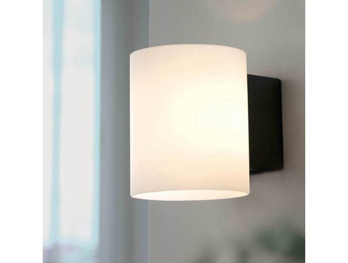 Evoke Wandleuchte IP44 Small Anthracite/Opal - Herstal - Wohnzimmer - Metall