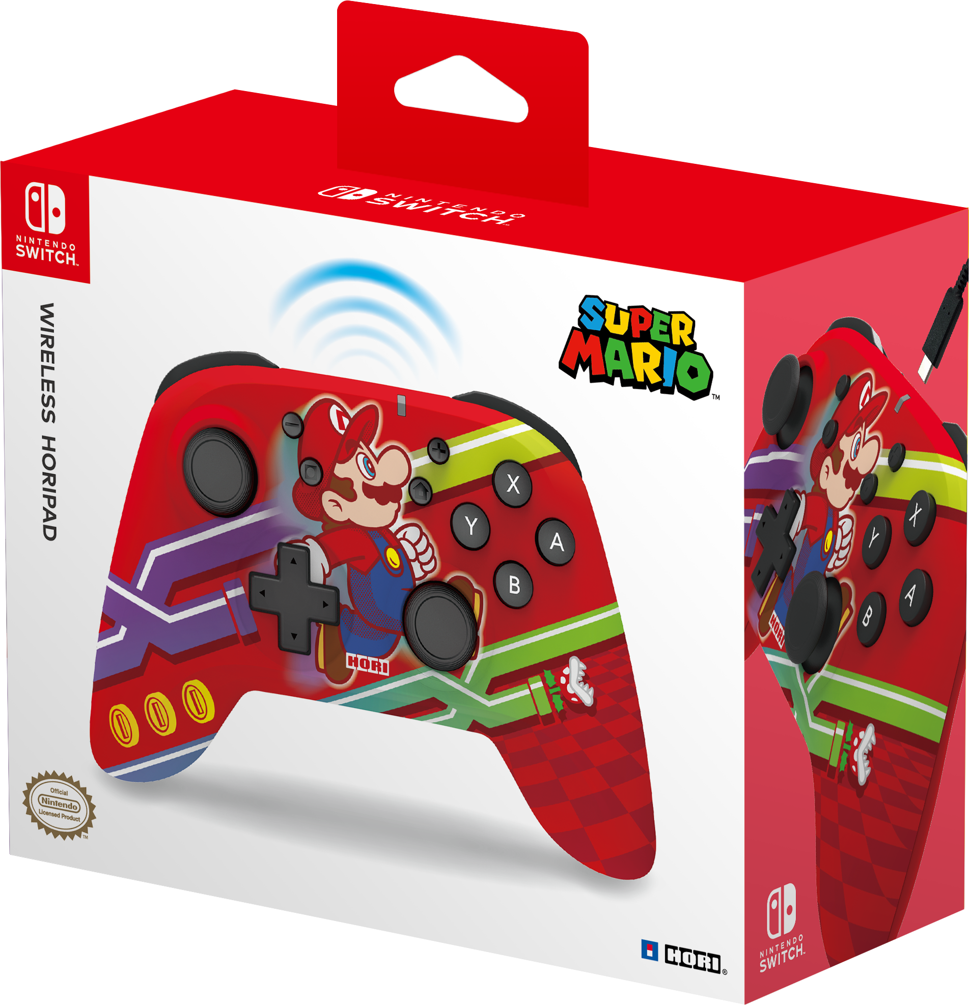 HORI Wireless HORIPAD Super Mario Controller for Nintendo Switch - Wireless Nintendo Switch Controller with Super Mario Design