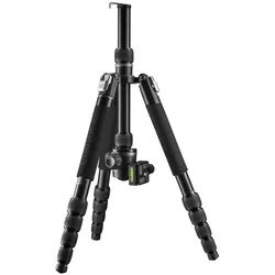 mantona DSLM Travel Evolution Max 255 Reisestativ schwarz/grau (Kunststoff, Metall, Schaumstoff), Stativ, Schwarz, Grau