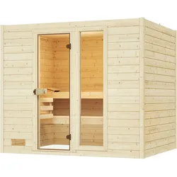 Weka Sauna 538 / Valida Gr. 4 Glastür+Fenster - Massivholzsauna 38 mm Ohne Ofen