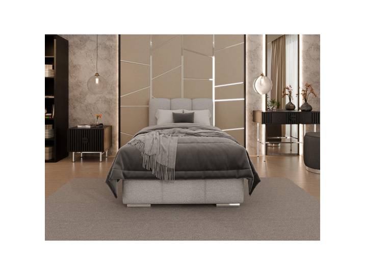 Homesy Polsterbett Zaira 90x200cm – Elegantes Polsterbett für modernen Wohnstil, Zonierte Multi-Taschen-Federkern (24cm), Sandfarben, Holz, Mode, 90x200 cm, Schlafzimmer, Betten, Polsterbetten