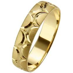 Trauring FIRETTI "Schmuck Geschenk Gold 375 Hochzeit Ehering "LIEBE" Gr. 17, gold (gelbgoldfarben), Fingerringe, Damen, 17, ohne Brillant, Gelbgold 375, 5mm, Trauring, Made in Germany, wahlweise mit oder ohne Brillant