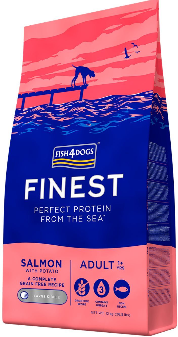 Fish4Dogs Sacco da 12 Kg Finest Adult Salmone Complete LARGE