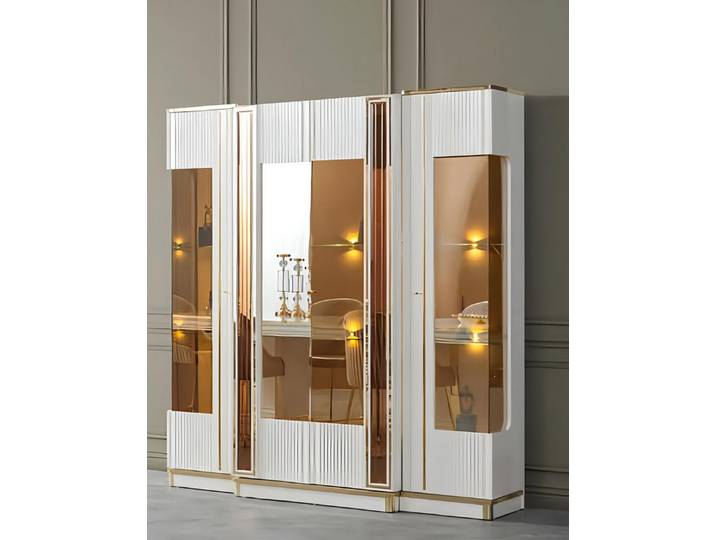 JVmoebel Vitrine Glasvitrine mit elegantem Design und Stauraum für Deko-Objekte (Vitrine) Made in Europa