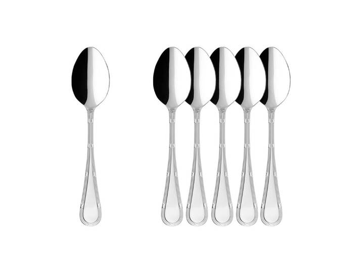 Villeroy & Boch Tafellöffel Kreuzband Septfontaines silber 203 mm 6er Set, Silberfarben, Metall, Besteck, Löffel