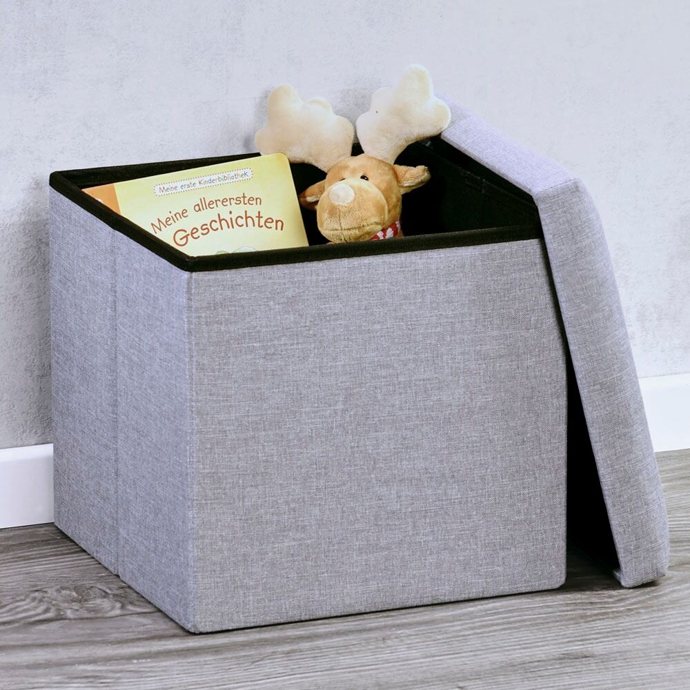 Sitzhocker KESPER "KESPER Sitzhocker-Box, grau", grau, B:38cm H:38cm T:38cm, Hocker, Sitzhocker, Deckel abnehmbar