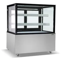 Edelstahl-Kühlvitrine für Präsentation - 1240 x 688 x 1200 mm - PREMIUM - GOLDINOX