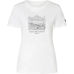 Super Natural, Damen, Sportshirt, Women's Mountain Lovers Bio Cotton Tee (S), Weiss