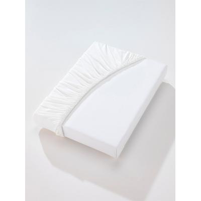 Betttuch WÄSCHEPUR Gr. 3, weiß, L:200cm, Mako-Jersey, 100% Baumwolle, Bettlaken