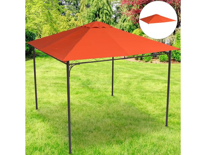 Outsunny Toit Remplacement 3x3m Polyester Orange Ventilé