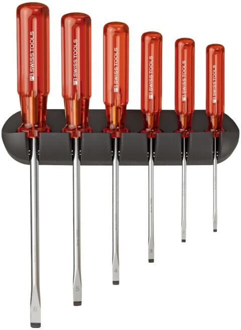 PB Swiss Tools Set de tournevis 6 pièces fente dans support mural Classic (PB 240)