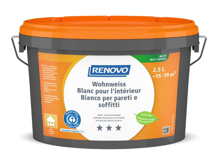 Renovo Wohnweiss Wand- und Deckenfarbe 2.5 l