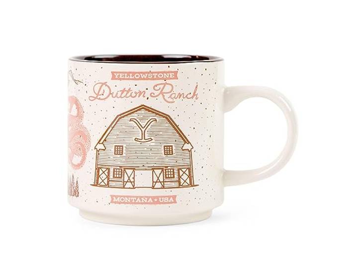 Yellowstone Dutton Ranch Keramiktasse, Kaffeetasse für Espresso, Tee, Kakao, Fassungsvermögen: 370 ml