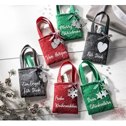 6er-Set Geldgeschenk Filztaschen