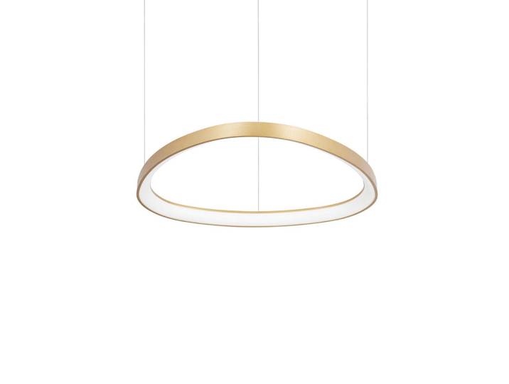 Ideal Lux Led-Hängeleuchte Gemini, Messingfarben, Metall, Kunststoff, 28.5 cm, Lampen & Leuchten, Innenbeleuchtung, Hängeleuchten, Pendelleuchten