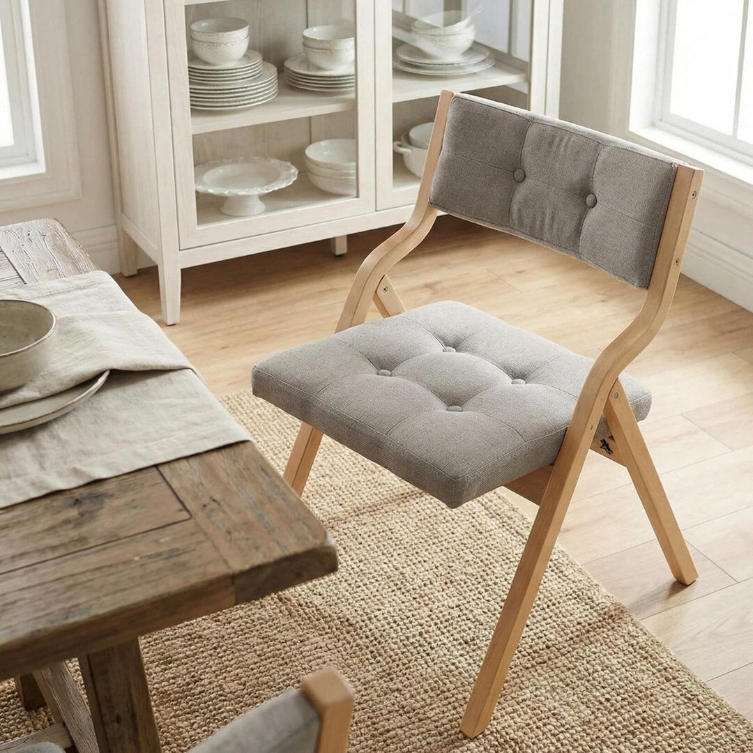 Dakota Fields Fabric Padded Banquet Folding Chair Folding Chair Grey 76cm H X 58cm D X 53cm W