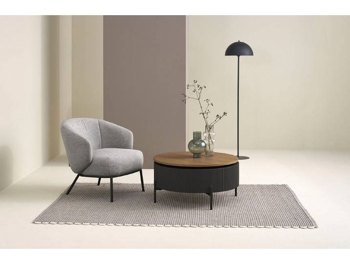 SCHÖNER WOHNEN-Kollektion Loungesessel SELVIK (1-St), mit Taschenfederkern, Bezug Bouclé, Untergestell pulverbeschichtet