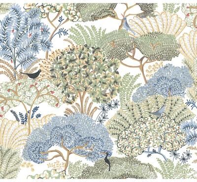 York Wallcoverings Everbloom Forest Butter Botanical Peel and Stick Wallpaper